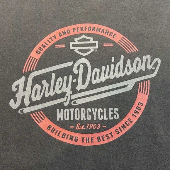 Harley Davidson Hoodie Black And Maroon Men's Medium Logo Pre Owned - Picture 2 of 12
